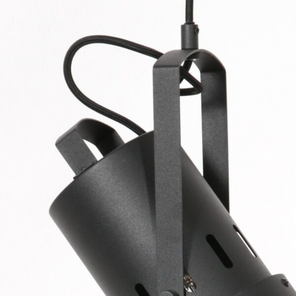 Industriële retro hanglamp zwart schijnwerper Mexlite Carree - Image 2