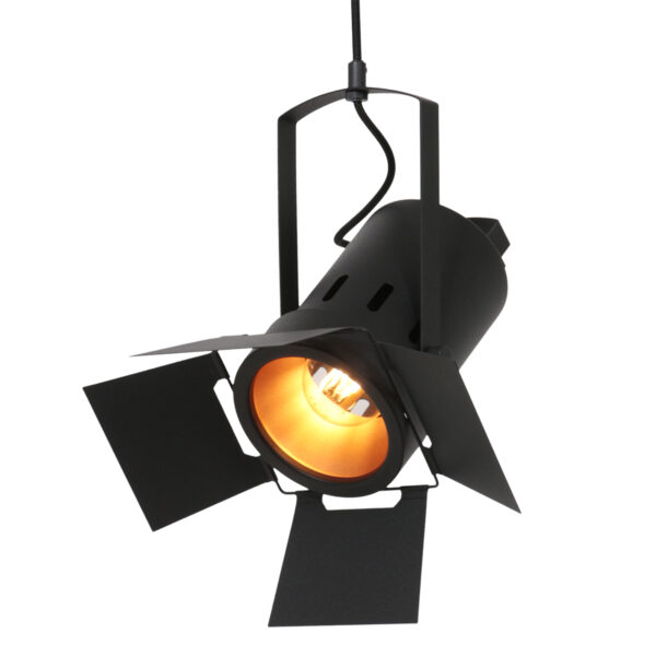 Industriële retro hanglamp zwart schijnwerper Mexlite Carree - Image 12