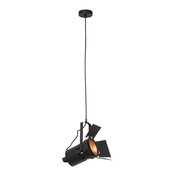 Industriële retro hanglamp zwart schijnwerper Mexlite Carree - Image 8