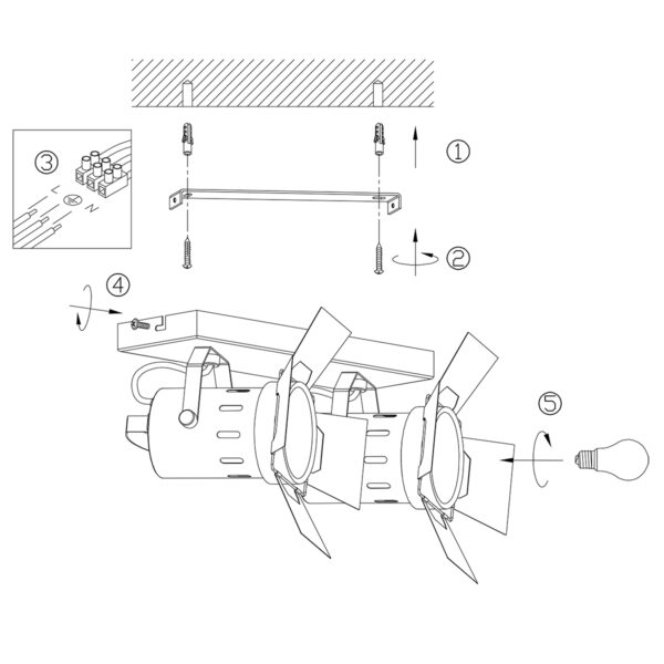 Industriële metalen zwarte spot Mexlite Carree - Image 7