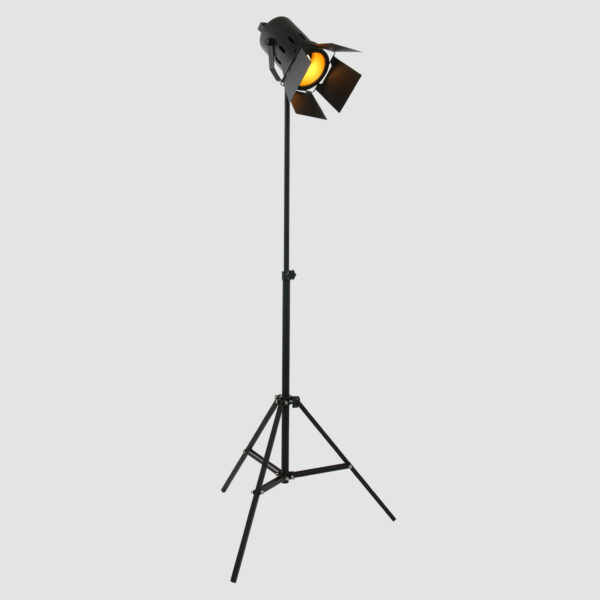 Industriële zwarte metalen vloerlamp Mexlite Carree - Image 12