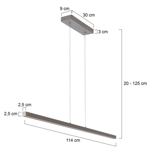 Moderne stalen metalen hanglamp Mexlite Danske - Image 7