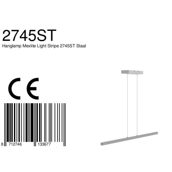 Moderne stalen metalen hanglamp Mexlite Danske - Image 8