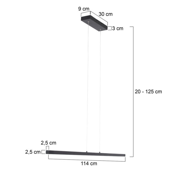 Moderne zwarte metalen hanglamp Mexlite Danske - Image 7