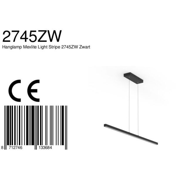 Moderne zwarte metalen hanglamp Mexlite Danske - Image 8