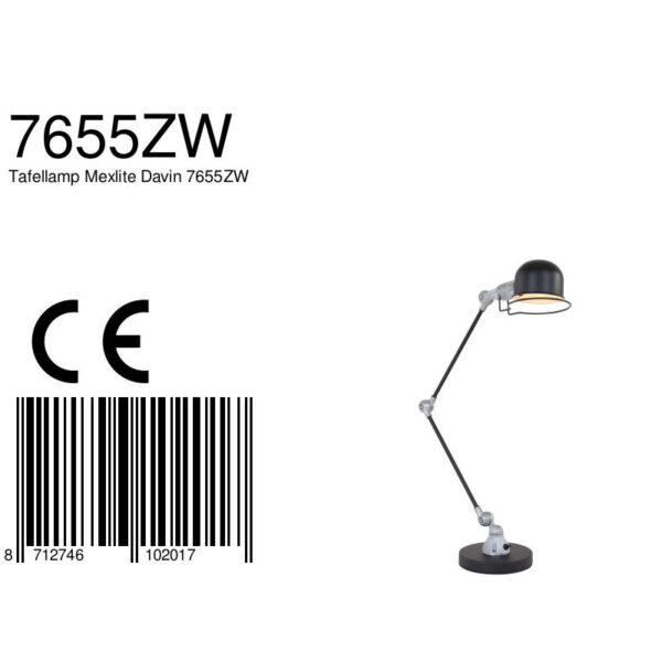 Bureaulamp met vintage look Mexlite Davin - Image 7