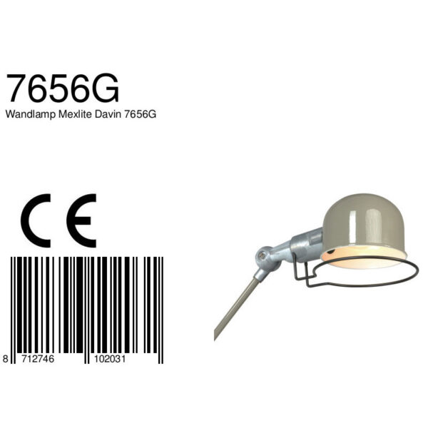 Ronde industriële wandlamp scharnierarm groen Mexlite Davin - Image 7