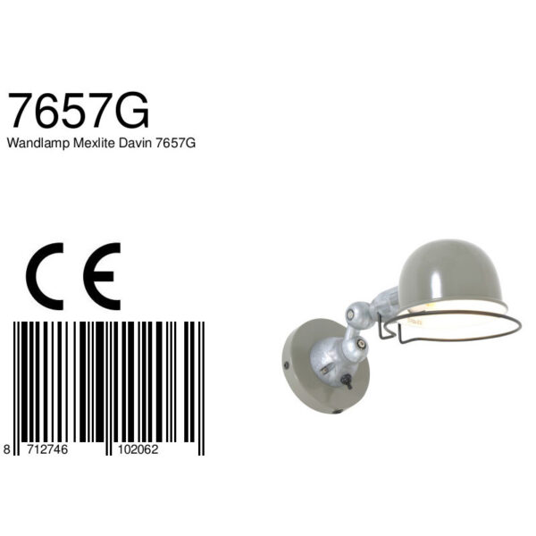 Groene ronde industriële wandlamp verstelbaar Mexlite Davin - Image 8