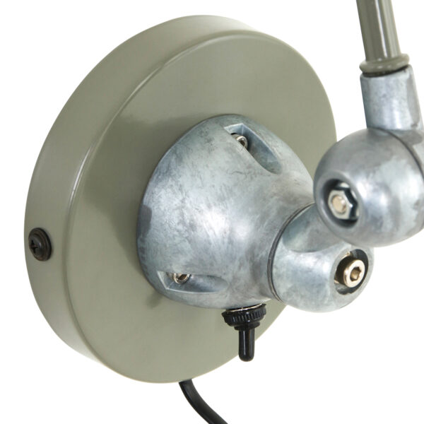 Ronde industriële wandlamp scharnierarm groen Mexlite Davin - Image 10
