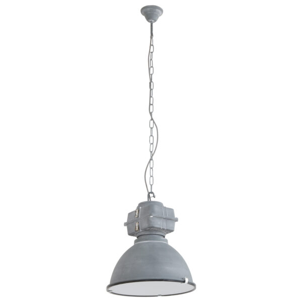 Mexlite Densi hanglamp - Ø38 cm - industrieel - E27 - met glasplaat - grijs - Image 11