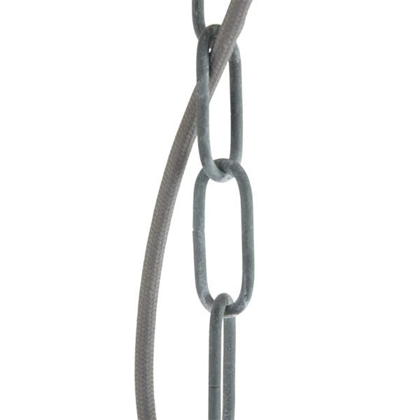 Mexlite Densi hanglamp - Ø38 cm - industrieel - E27 - met glasplaat - grijs - Image 5