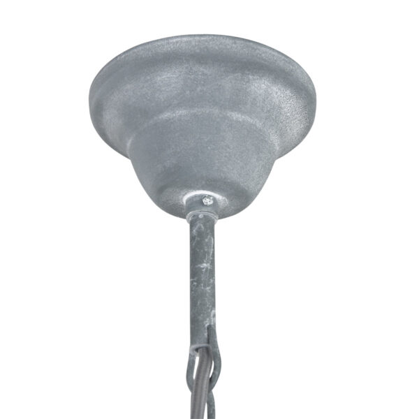 Mexlite Densi hanglamp - Ø38 cm - industrieel - E27 - met glasplaat - grijs - Image 9