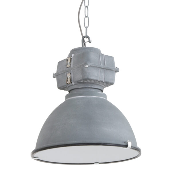 Mexlite Densi hanglamp - Ø38 cm - industrieel - E27 - met glasplaat - grijs - Image 10