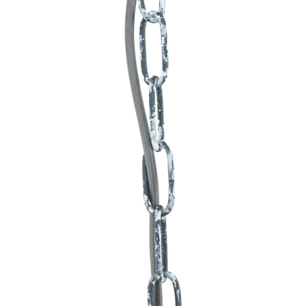 Industriële grijze metalen glazen hanglamp Mexlite Densi - Image 5