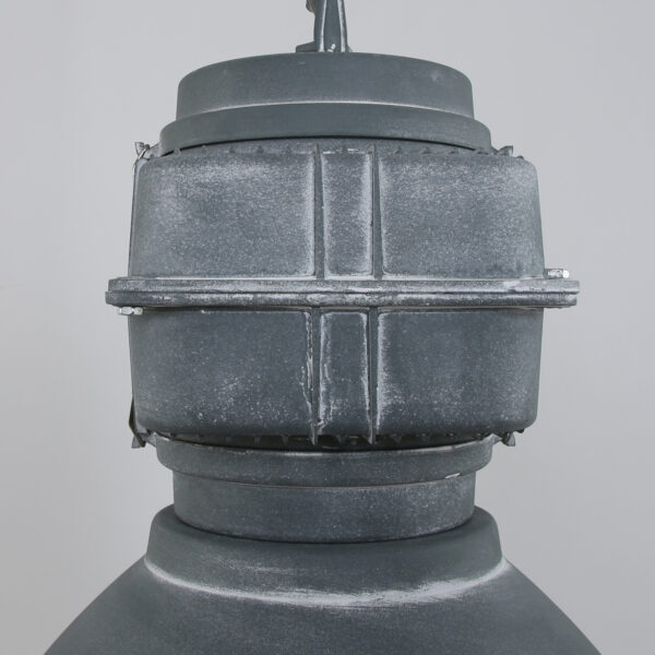 Industriële grijze metalen glazen hanglamp Mexlite Densi - Image 9