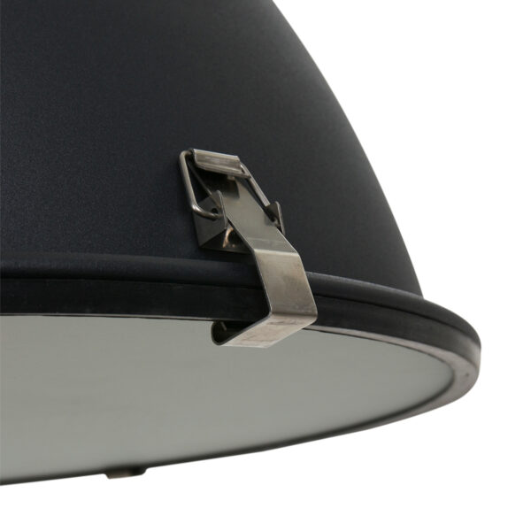 Industriële zwarte metalen glazen hanglamp Mexlite Densi - Image 4