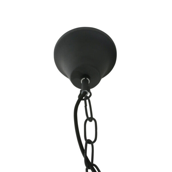 Industriële zwarte metalen glazen hanglamp Mexlite Densi - Image 5