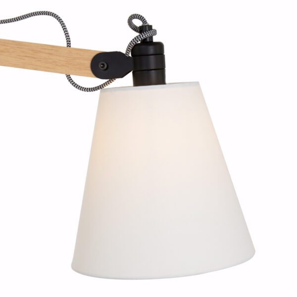 Scandinavische metalen stoffen wandlamp naturel hout Mexlite Dion - Image 4