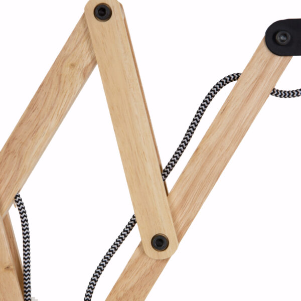 Mexlite Dion wandlamp - schaarlamp - uittrekbaar - 40-80 cm diep - hout en wit - Afbeelding 4