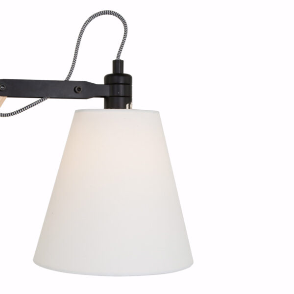 Mexlite Dion wandlamp - schaarlamp - uittrekbaar - 40-80 cm diep - hout en wit - Afbeelding 5