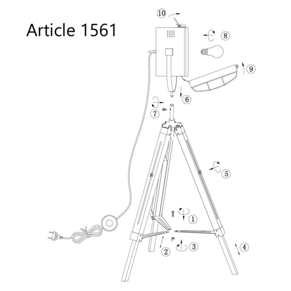 Industriële staande lamp driepoot Mexlite Dyce - Image 9