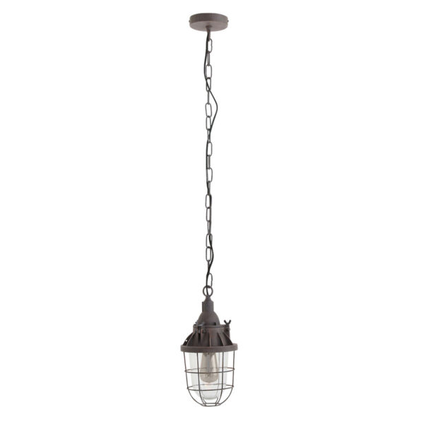 Industriële aluminium bruine glazen hanglamp Mexlite Ebbe - Image 9