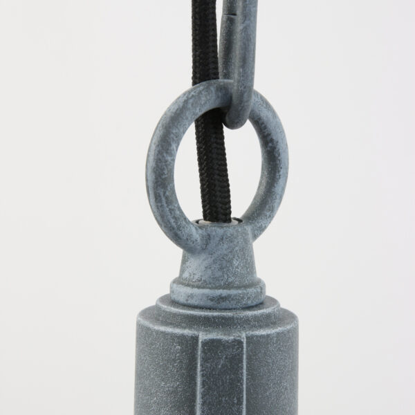 Industriële grijze metalen glazen hanglamp Mexlite Ebbe - Image 11