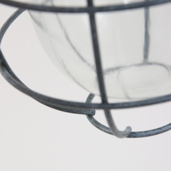 Industriële grijze metalen glazen hanglamp Mexlite Ebbe - Image 9