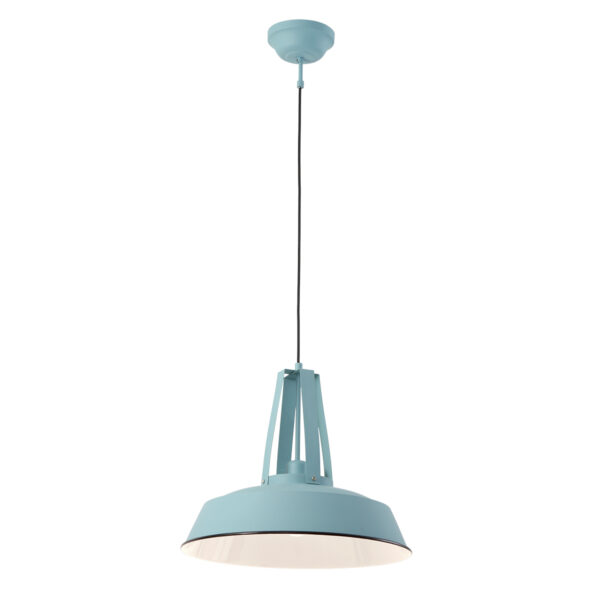 Ronde blauwe retro hanglamp metaal Mexlite Eden - Image 9