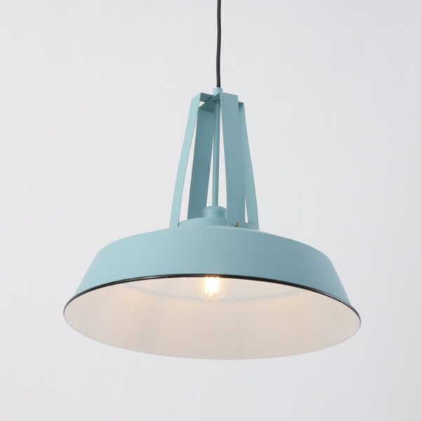 Ronde blauwe retro hanglamp metaal Mexlite Eden - Image 10