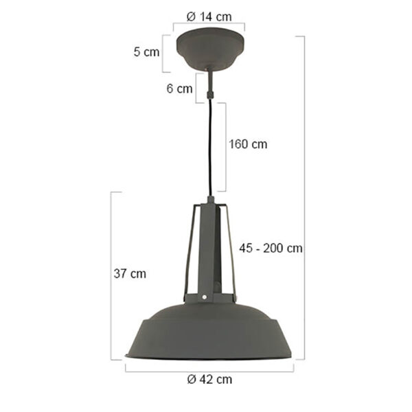 Groene ronde metalen retro hanglamp Mexlite Eden - Image 6
