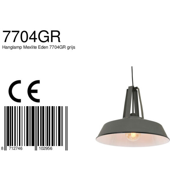 Groene ronde metalen retro hanglamp Mexlite Eden - Image 7