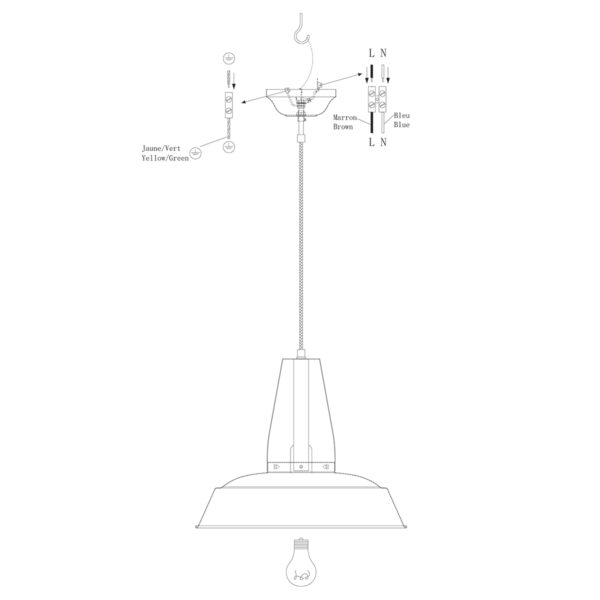 Groene ronde metalen retro hanglamp Mexlite Eden - Image 8