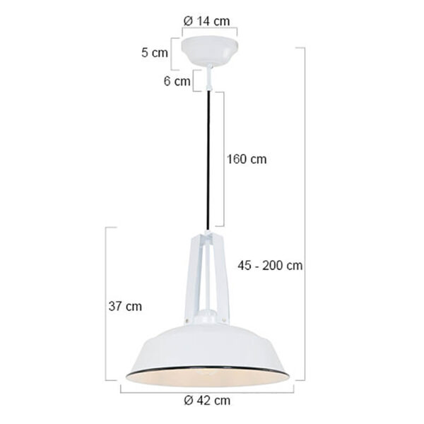 Retro witte metalen hanglamp Mexlite Eden - Image 5