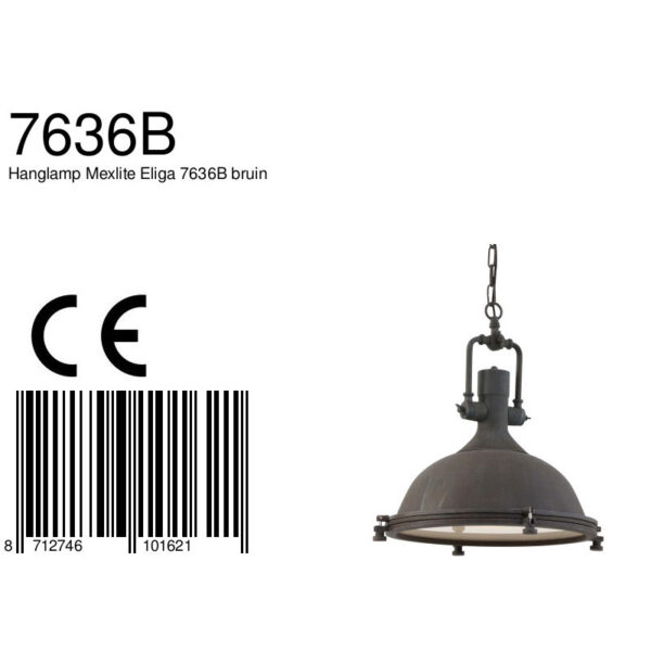 Bruine landelijke hanglamp Mexlite Eliga - Image 9