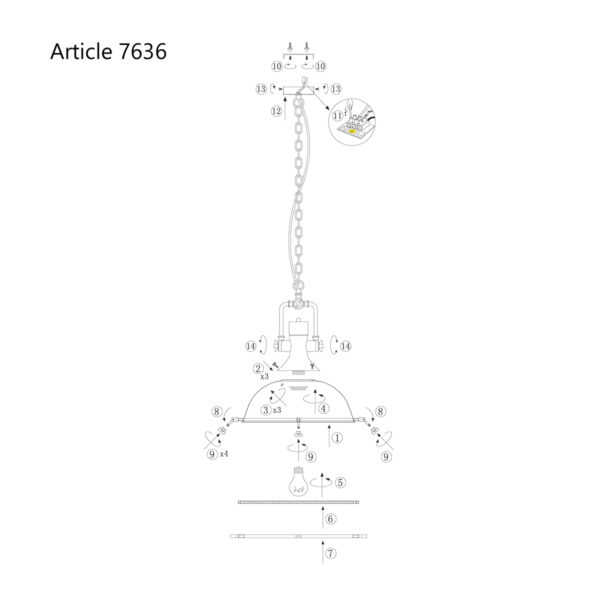 Bruine landelijke hanglamp Mexlite Eliga - Image 10