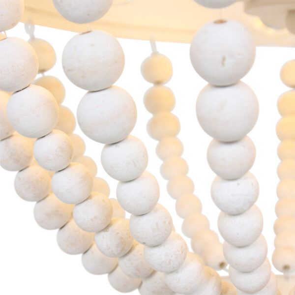 Landelijke witte houten metalen hanglamp Mexlite Ella - Image 6