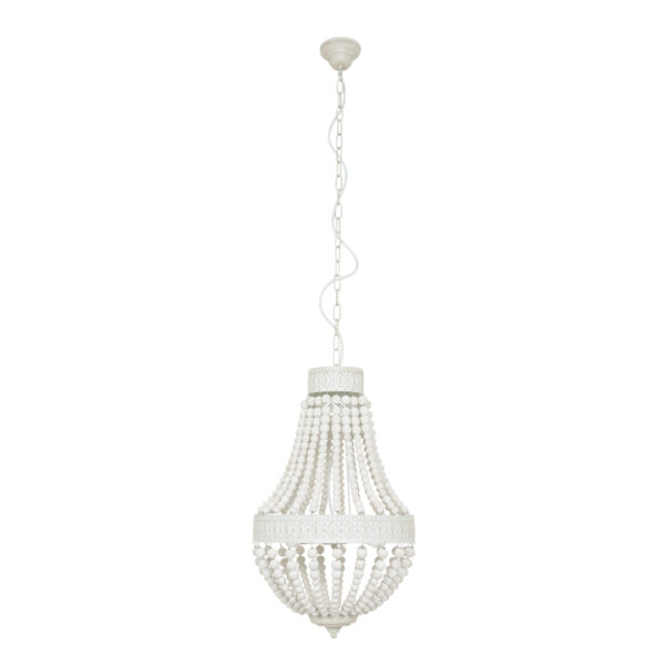 Landelijke witte houten metalen hanglamp Mexlite Ella - Image 10