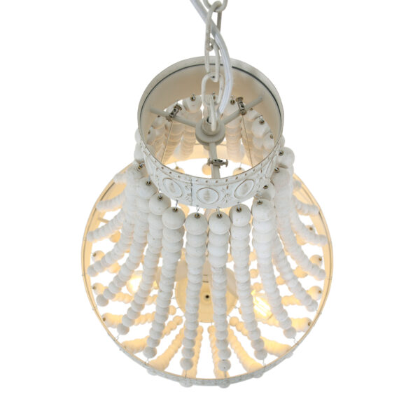 Landelijke witte houten metalen hanglamp Mexlite Ella - Image 11