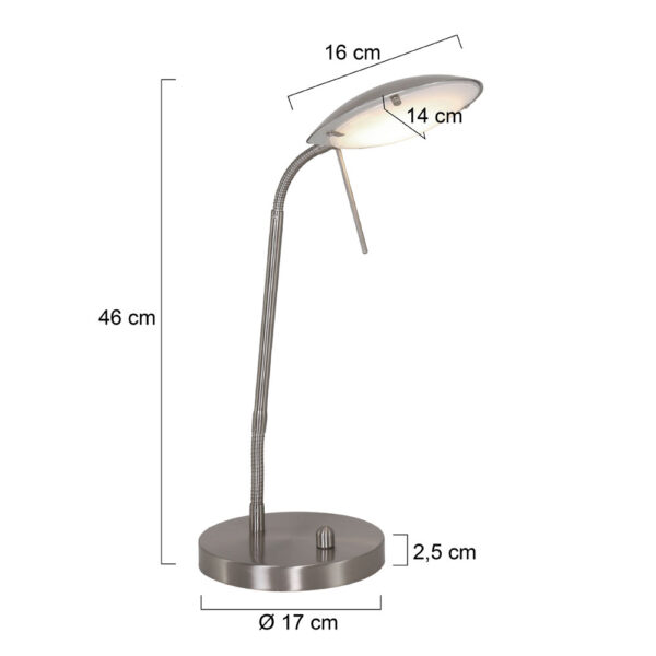 Moderne stalen glazen tafellamp Mexlite Eloi - Image 6