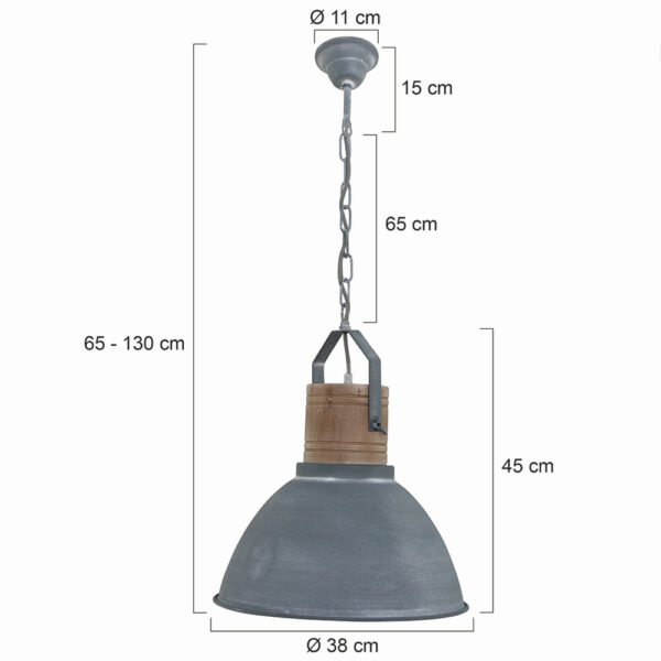 Landelijk hanglamp met houten klos Mexlite Emile - Image 5