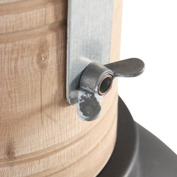 Industriële zwarte houten hanglamp Mexlite Emile - Image 5