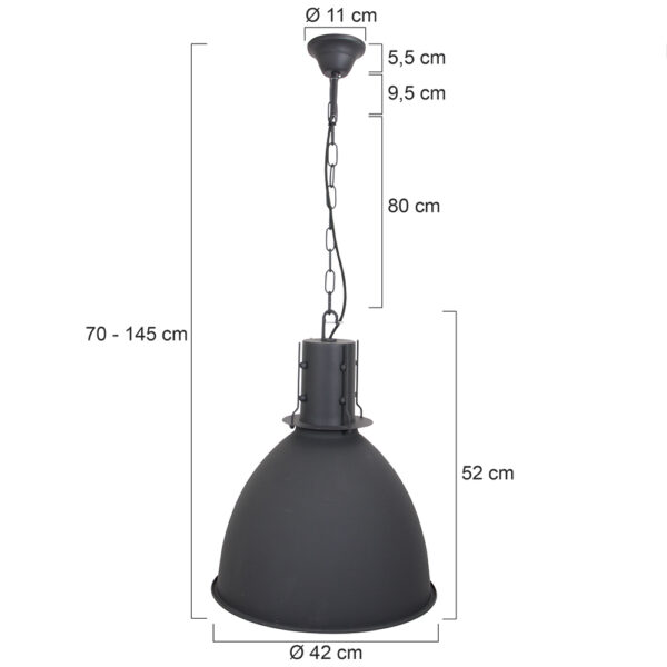 Scandinavische zwarte hanglamp metaal Mexlite Espen - Image 6