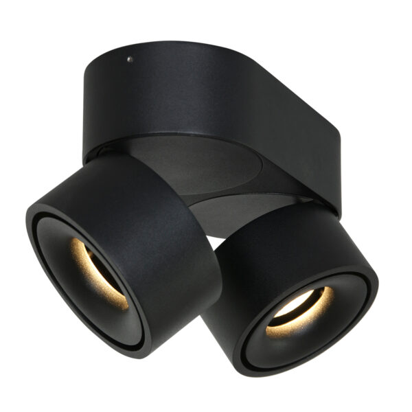 Moderne metalen zwarte kunststof spot Mexlite Fez black - Image 11
