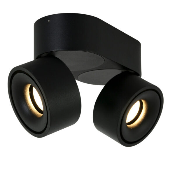 Moderne metalen zwarte kunststof spot Mexlite Fez black - Image 12