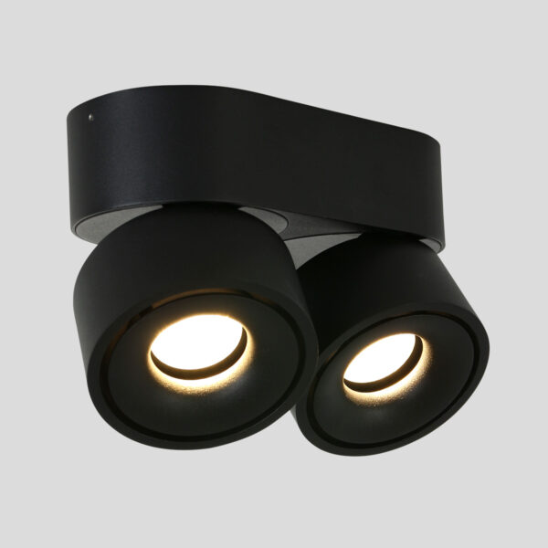 Moderne metalen zwarte kunststof spot Mexlite Fez black - Image 13