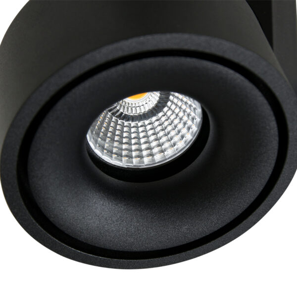 Moderne metalen zwarte kunststof spot Mexlite Fez black - Image 4
