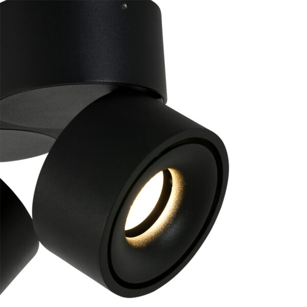 Moderne metalen zwarte kunststof spot Mexlite Fez black - Image 9
