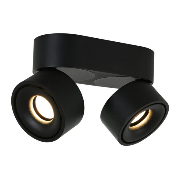 Moderne metalen zwarte kunststof spot Mexlite Fez black - Image 10