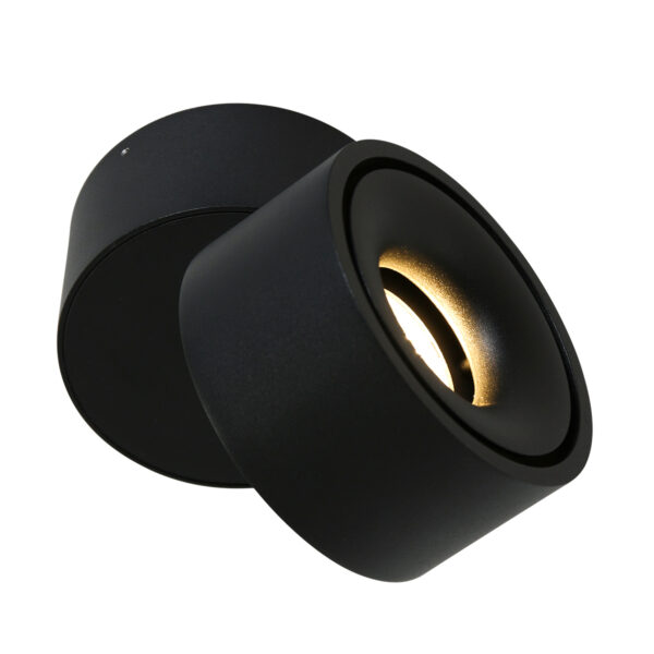 Moderne zwarte metalen kunststof spot Mexlite Fez black - Image 11